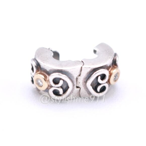 RARE - Authentic Pandora Double Heart Diamond Clip - 790382D - Picture 11 of 14